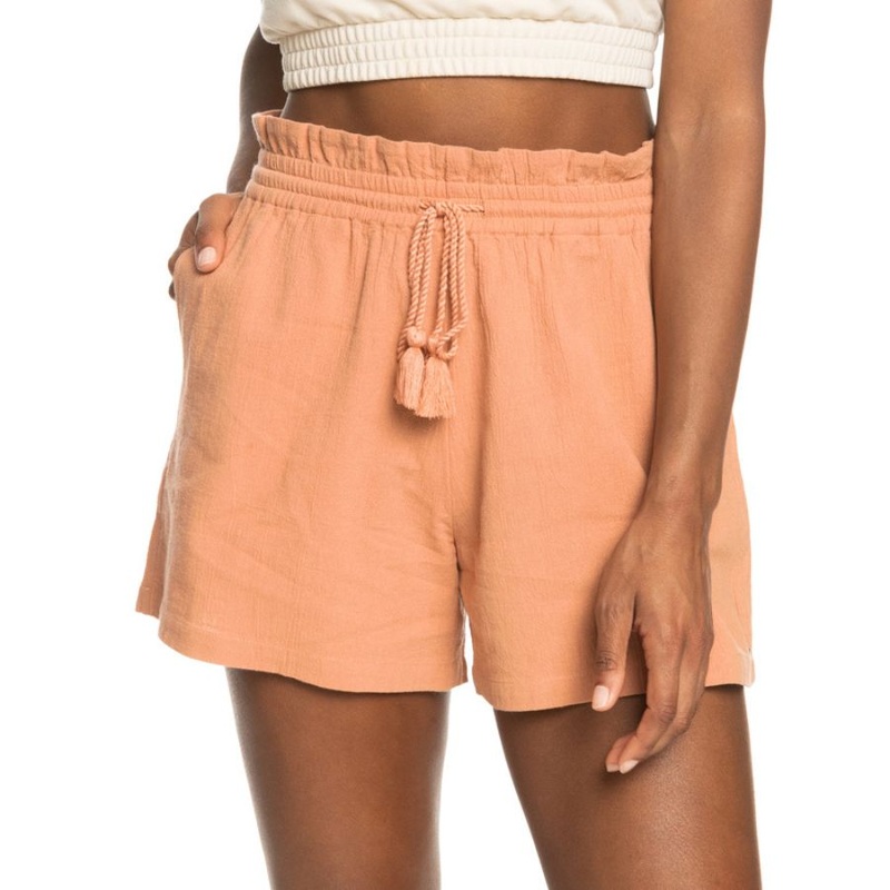 ROXY SWEET SOUVENIR HIGH WAIST SHORTS CORK XS