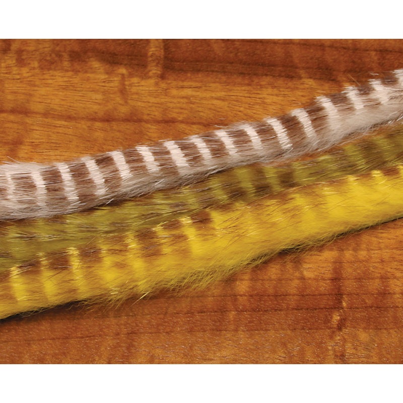 Hareline Barred Rabbit Strips Brown Barred/Flesh