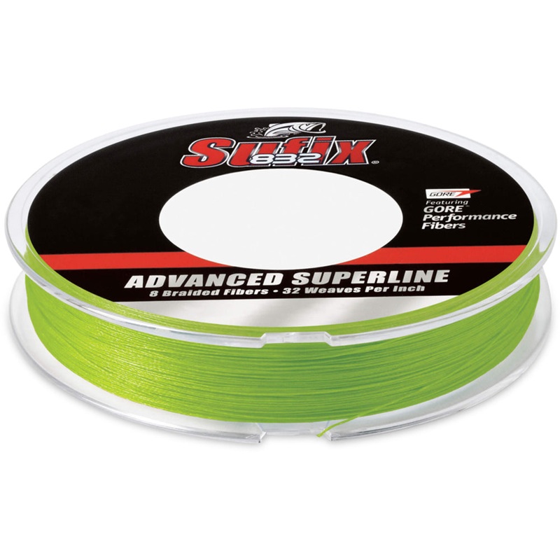 Sufix 832 Advanced Superline Neon Lime Green Braided Line – 300 Yard Filler Spool Neon Lime Green 6 lb test – 300 yards
