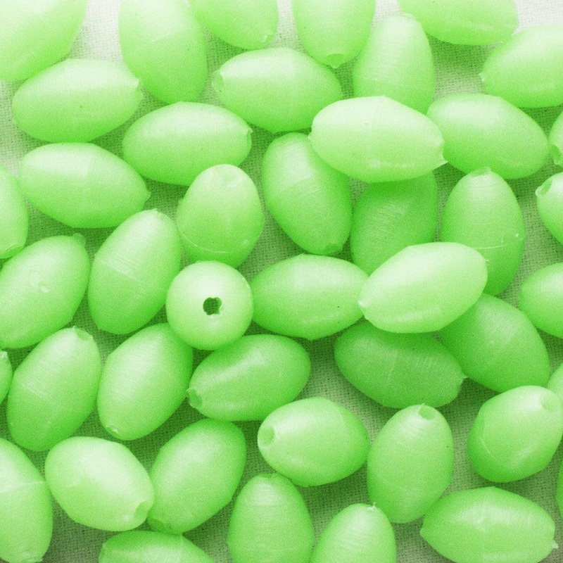 Jigging World Soft Glow Beads Size: 5x7mm – Q’ty/Pk 50