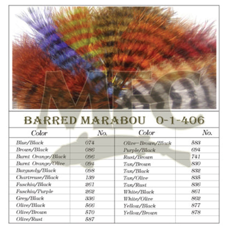 Montana Fly Company Barred Marabou Blood Quill – (1/8 oz) Olive/Brown