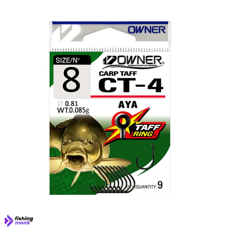 Owner Carp Taff CT-4 AYA Live Bait Hooks | Size-8 6