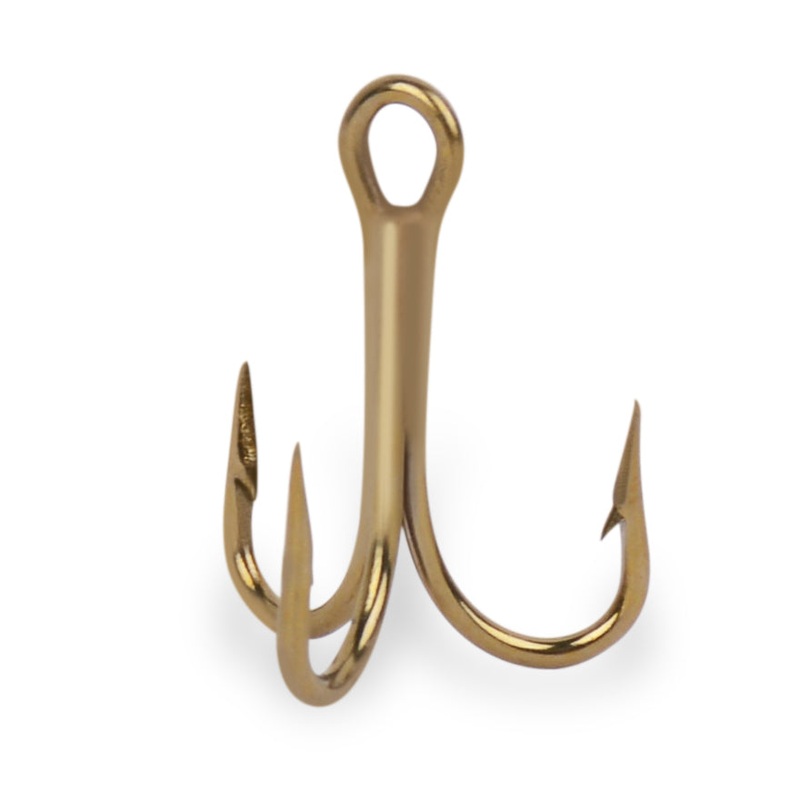Mustad 3565 Bronze O’Shaughnessy Treble Hook 2X Strong 5 pack 6