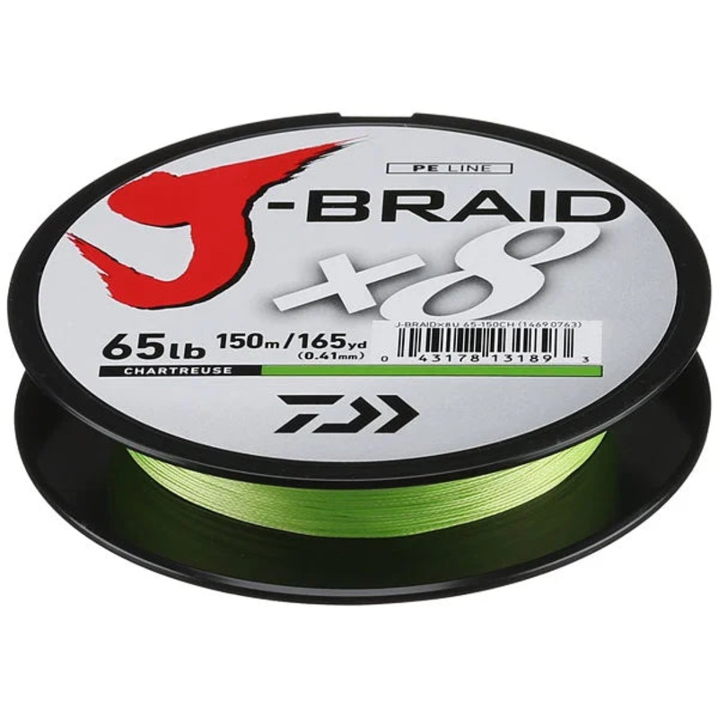 DAIWA J-BRAID X8 CHARTREUSE Chartreuse 8LB.-330yds.