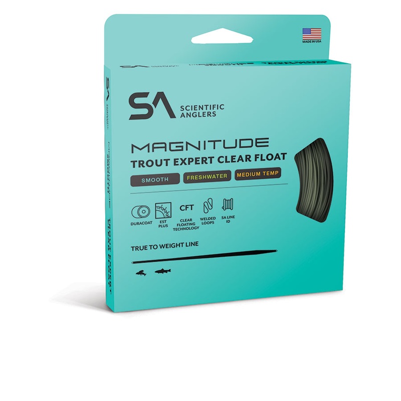 Scientific Anglers Magnitude Smooth Trout Expert 10′ Clear Float Tip – Sage Green/Clear – Fly Line – WF4F WF-4-F
