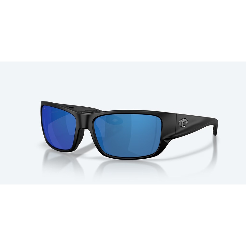 Costa Schoolie Polarized Sunglasses Matte Black Frame w/ Blue Mirror 580P Polycarbonate Lens
