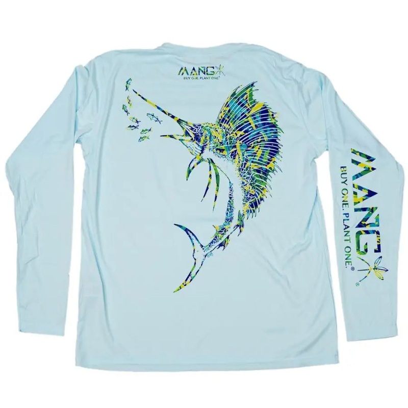 MANG MEN’S LONG SLEEVE SAILFISH BLUE CRUSH SHIRT ARTIC BLUE 3XL