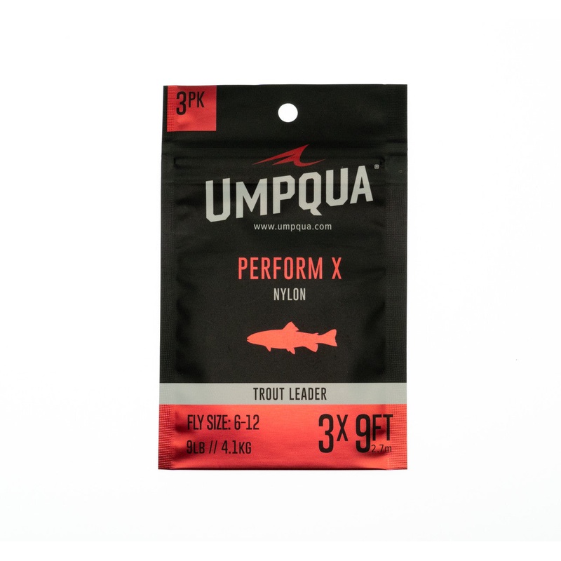 Umpqua Perform X Trout Leader – 3 Pack 9′ 2X