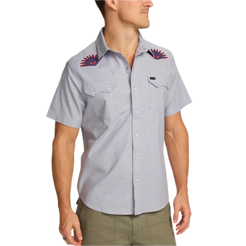 Howler Brothers Crosscut Deluxe Shortsleeve Shirt Beams: Blue Spruce M