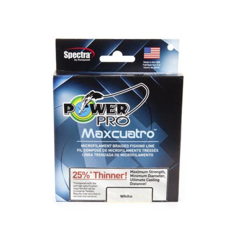 Power Pro Maxcuatro Spectra White Braided Line 50 pound 300 yards