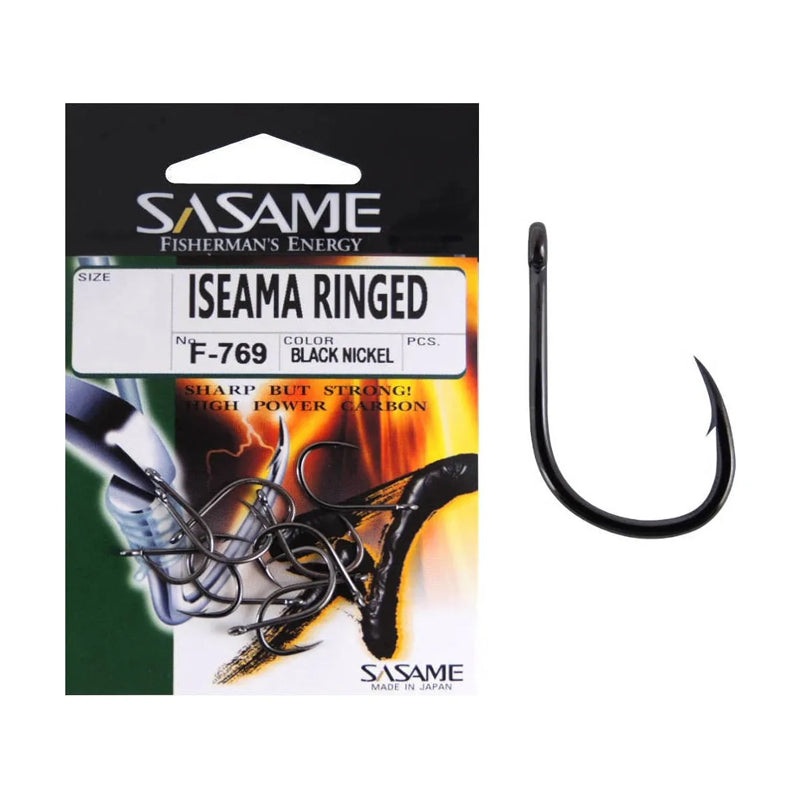 Sasame Iseama Ringed Black Nickel Hooks | Size : #13 – #4/0 #13 F-769 Black Nickel