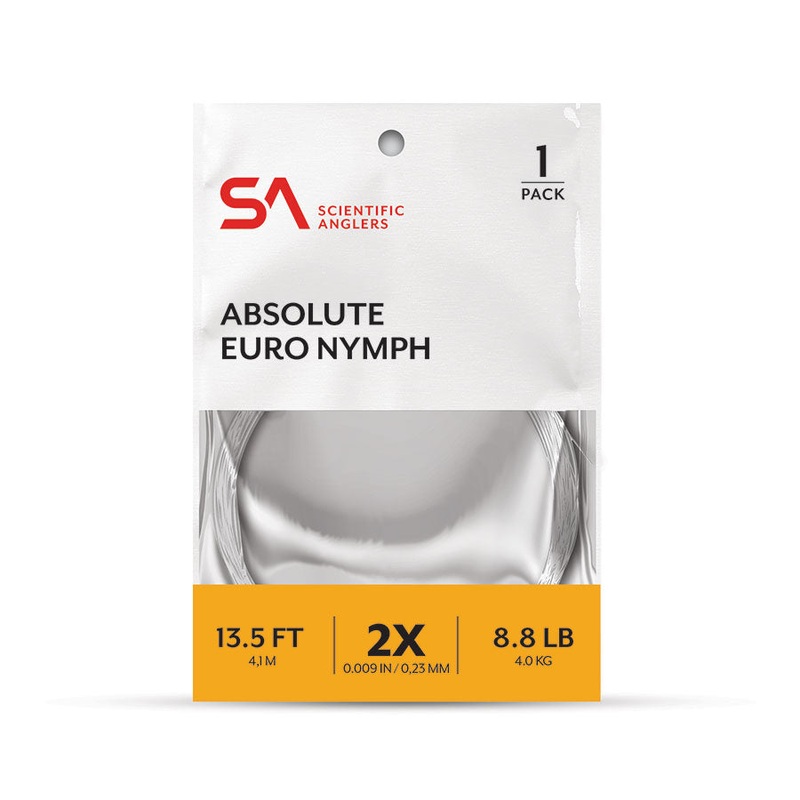 Scientific Anglers Absolute Euro Nymph Leader 1-Pack 30 ft 4X