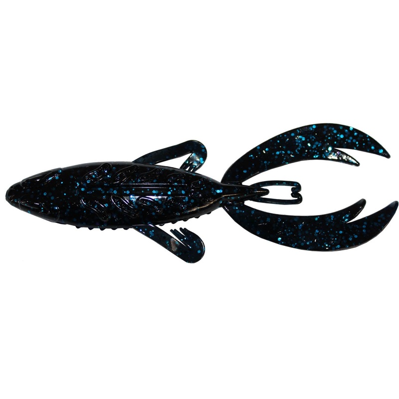 Big Bite Baits Dean Rojas Fighting Frog 3 inch Creature Bait Black Blue Flake/Saphire Laminate 3 inch
