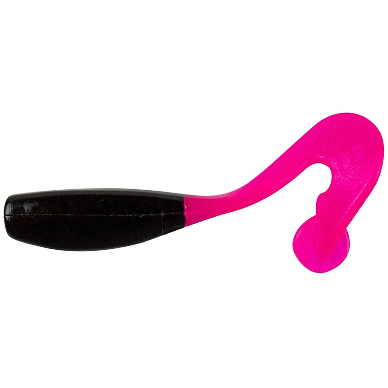 Bobby Garland Stroll’R 2 1/2 inch Swimming Curlytail Soft Plastic 12 pack Black Hot Pink 2.5 inch – 12 pack