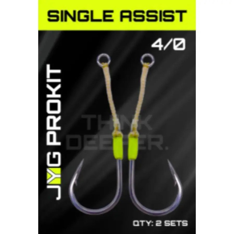 JYG PRO SINGLE ASSIST HOOKS 2 PACK 4/0