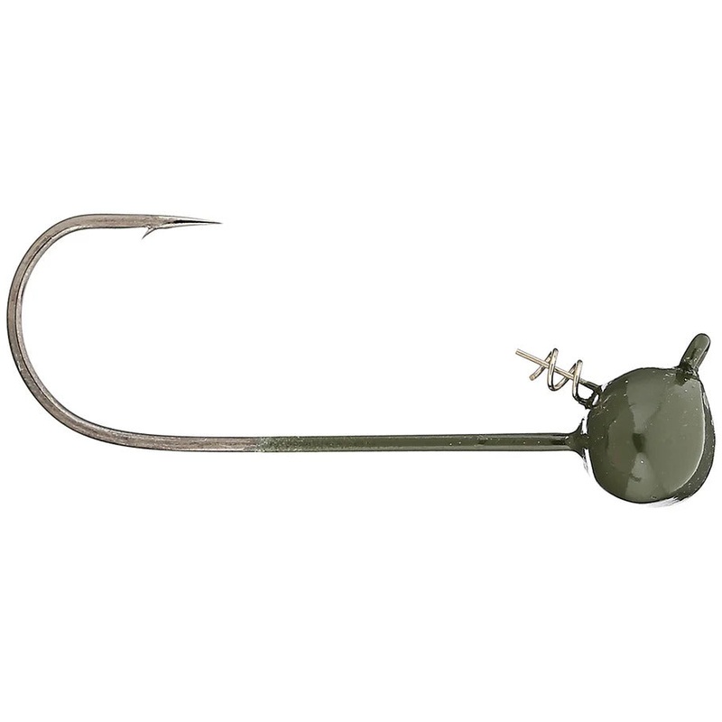 Owner Shakey Football Head “Green Pumpkin” (4 Pk) 1/8 oz – 4/0