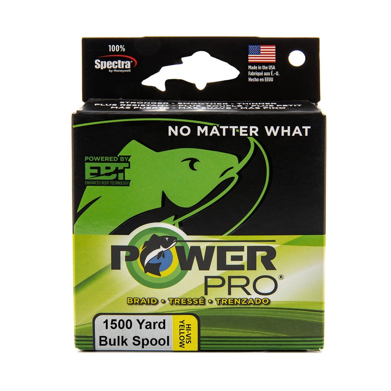 Power Pro Spectra Hi-Vis Yellow Braided Line 1500 yard Bulk Spool 5