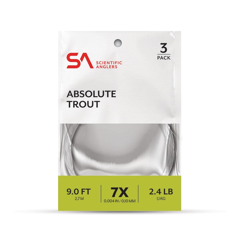 Scientific Anglers Absolute Trout Leader 3-Pack 9′ 0X