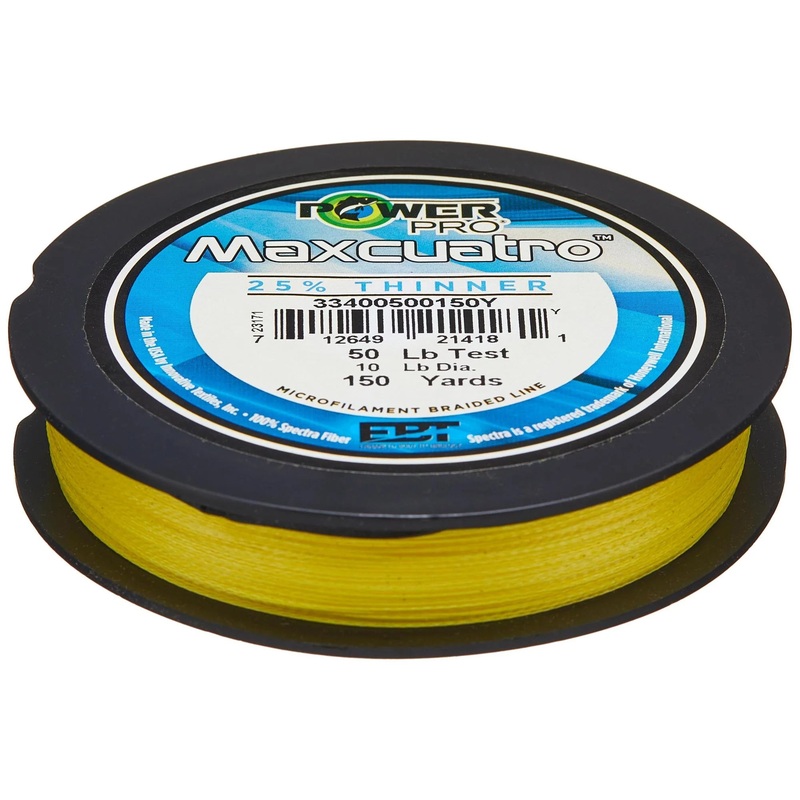 Power Pro Maxcuatro Spectra Braided Line Hi-Vis Yellow 20lb