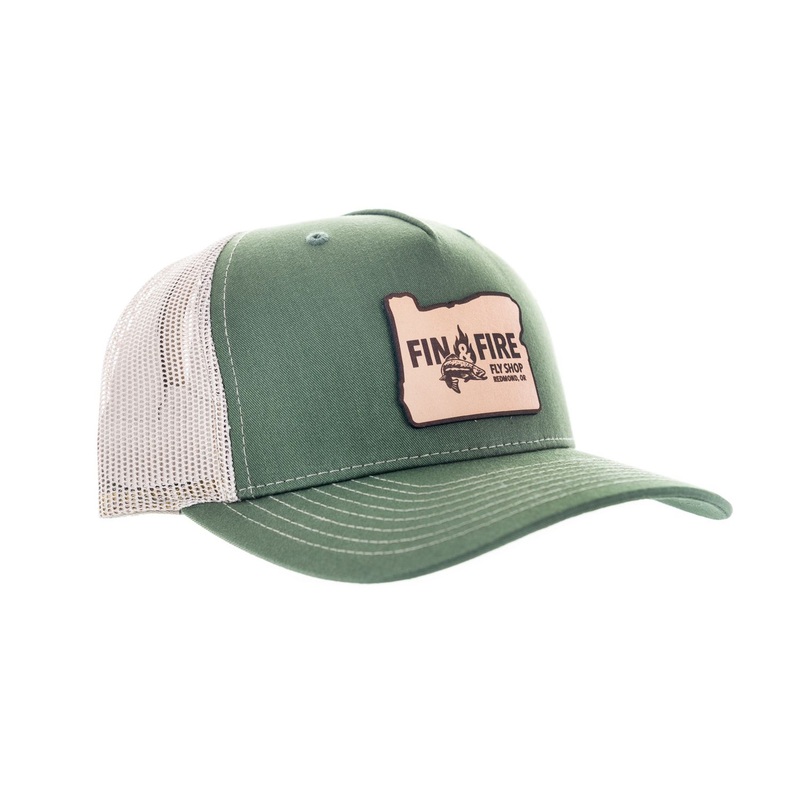 Fin & Fire Logo Hat: Army Olive/Tan