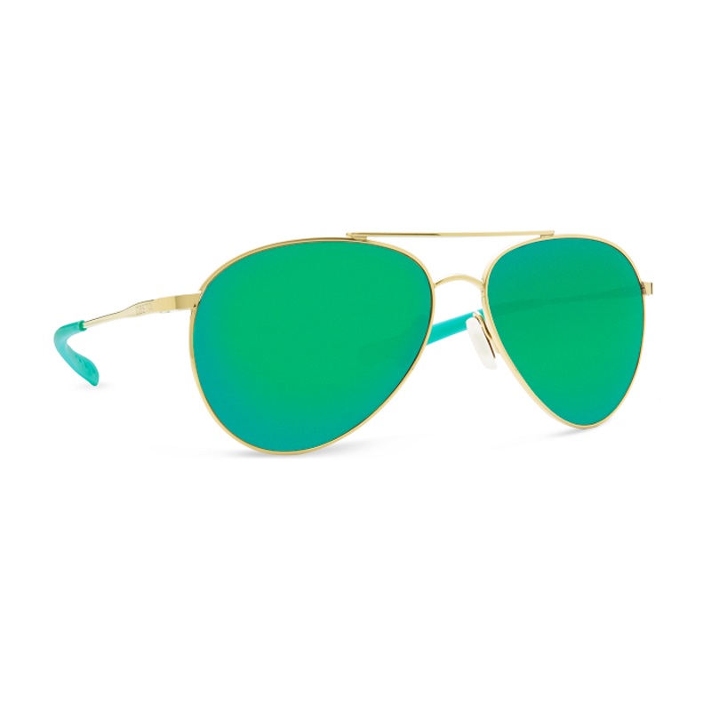 Costa Del Mar Piper Shiny Gold Polycarbonate Green Mirror Polarized