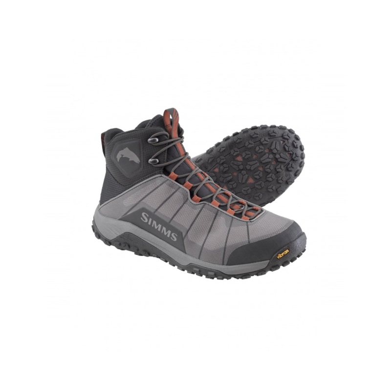 Simms Men’s Flyweight Wading Boots 9 Vibram Soles Steel Grey