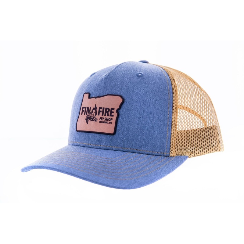 Fin & Fire Logo Hat: Heather Grey/Amber Gold