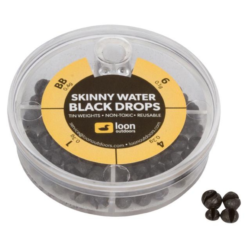 Loon Outdoors Black Drops Split Shot | 4 Division – Skinny Water 4 Division – Skinny Water