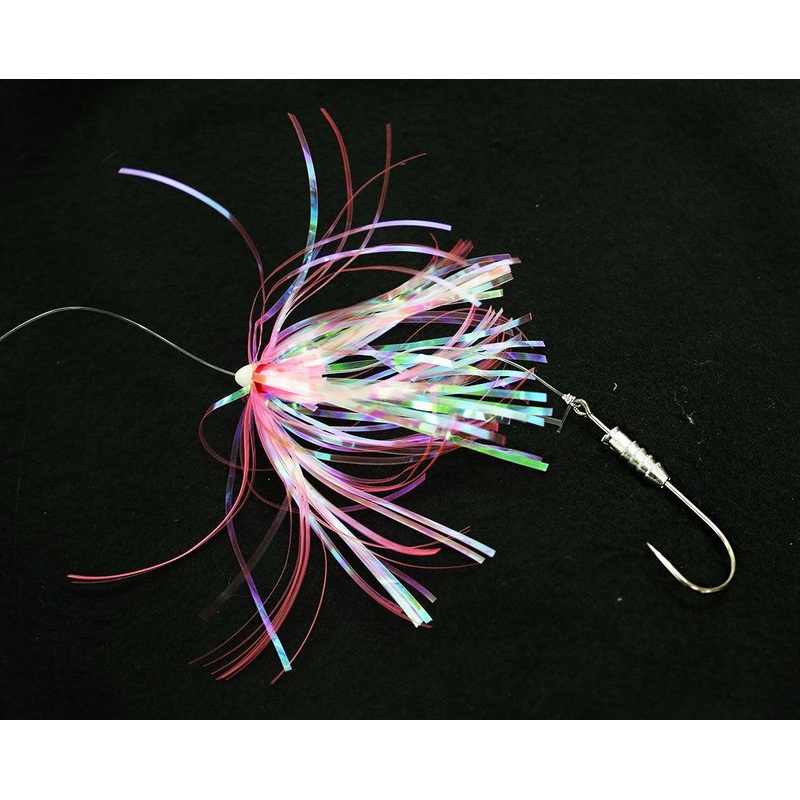 Jigging World Hi-Lo Flasher Rigs with Weighted Grub Holder Hooks Chartreuse