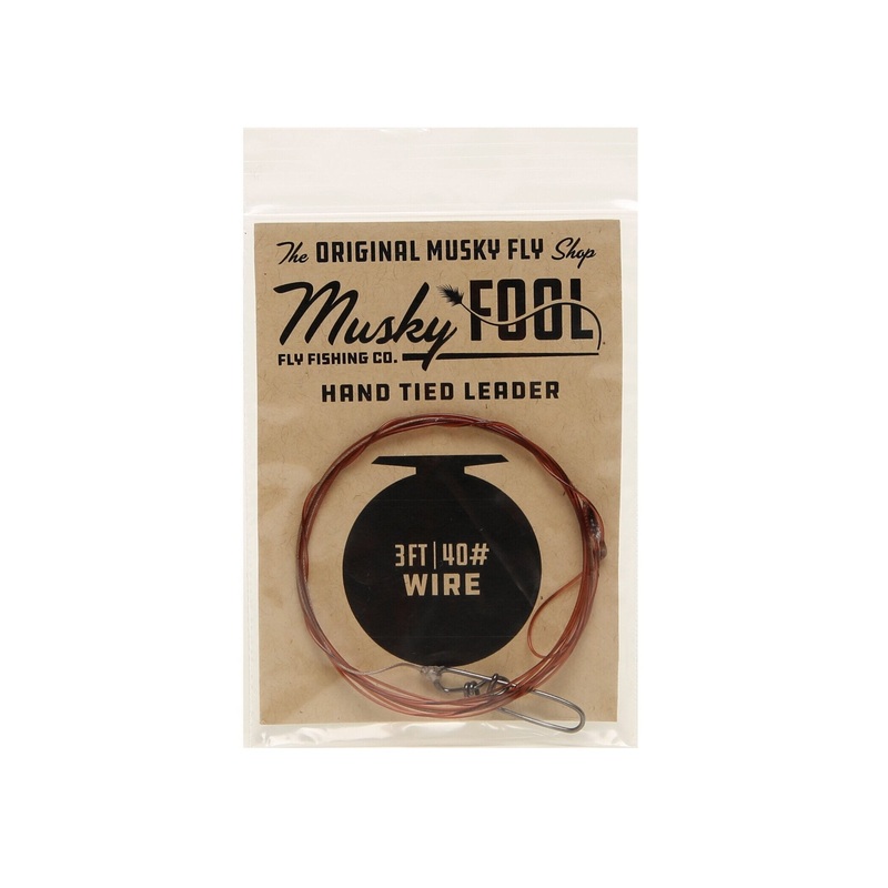 Musky Fool 3ft Musky Fly Fishing Leader Clear 40# Wire