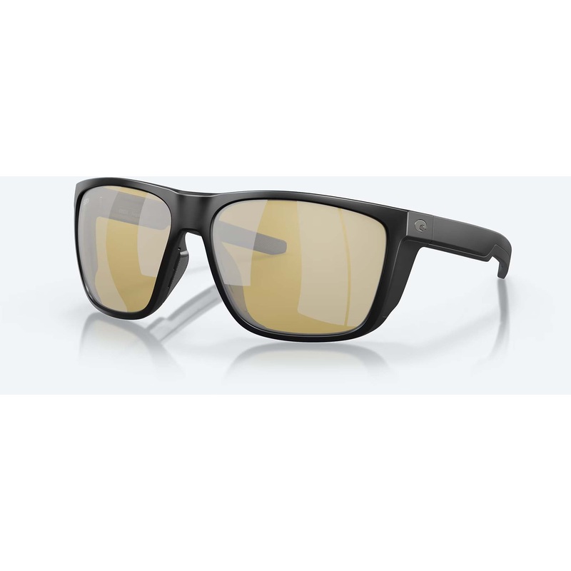 Costa Ferg XL Polarized Glass Sunglasses Matte Black Blue Mirror 580G