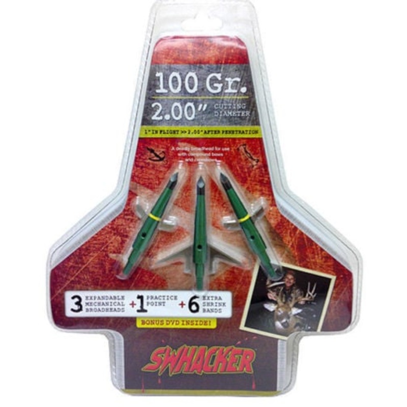 Swhacker Broadheads Expandable 100Gr 2″ 3pk w/ Practice Head- 0207