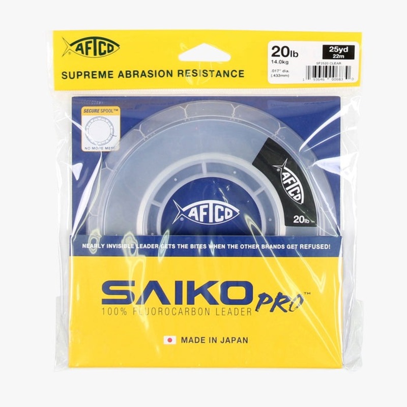 AFTCO Saiko Pro 100% Fluorocarbon Leader 25 yd 15 lb
