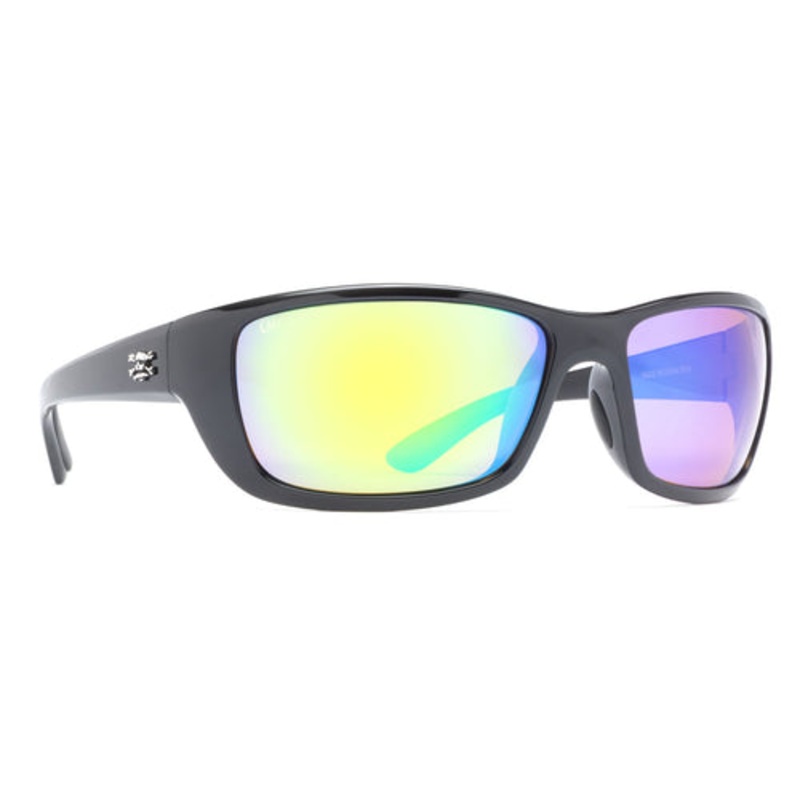 CALCUTTA POLARIZED BIMINI SUNGLASSES BLACK GREEN MIRROR