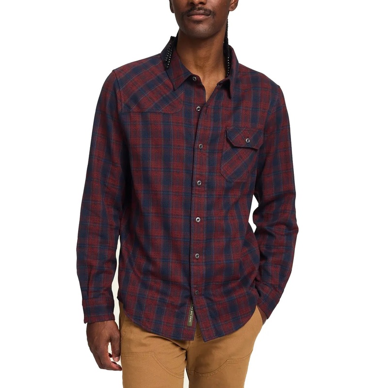 Howler Brothers Harker’s Flannel – Barrett Plaid : Burgundy Barrett Plaid : Burgundy M