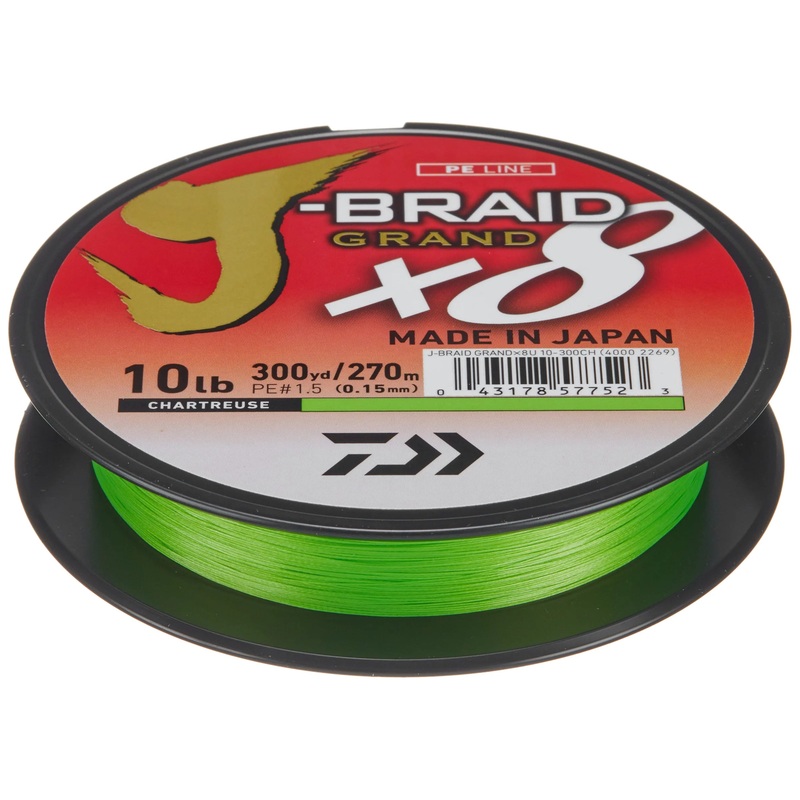 DAIWA J-BRAID GRAND X8 CHARTREUSE 150 yds 6 lb