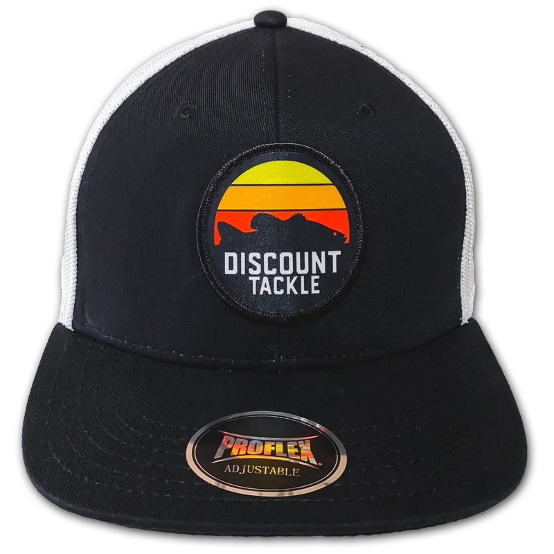Discount Tackle Sunset Bass Snapback Hat Black/White