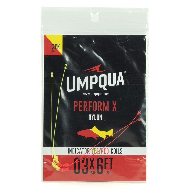 UMPQUA – INDICATOR COIL Yellow/Red 03X6ft : 18lb. 1.8m (2pk)