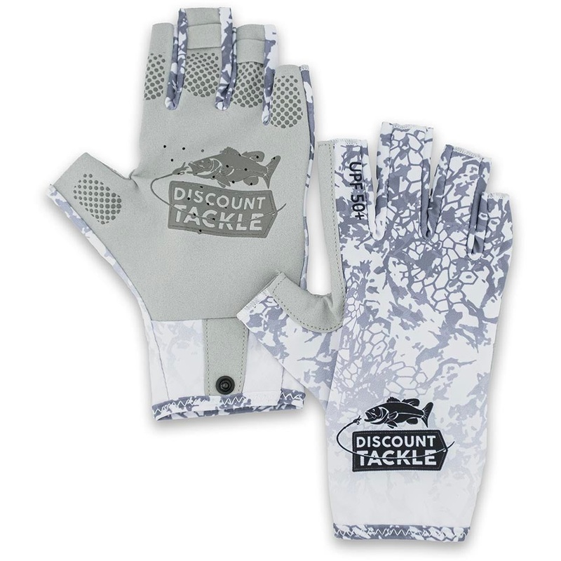 Discount Tackle Standard Fishing Gloves Blue/Grey Fade – Net Man Camo Small/Medium