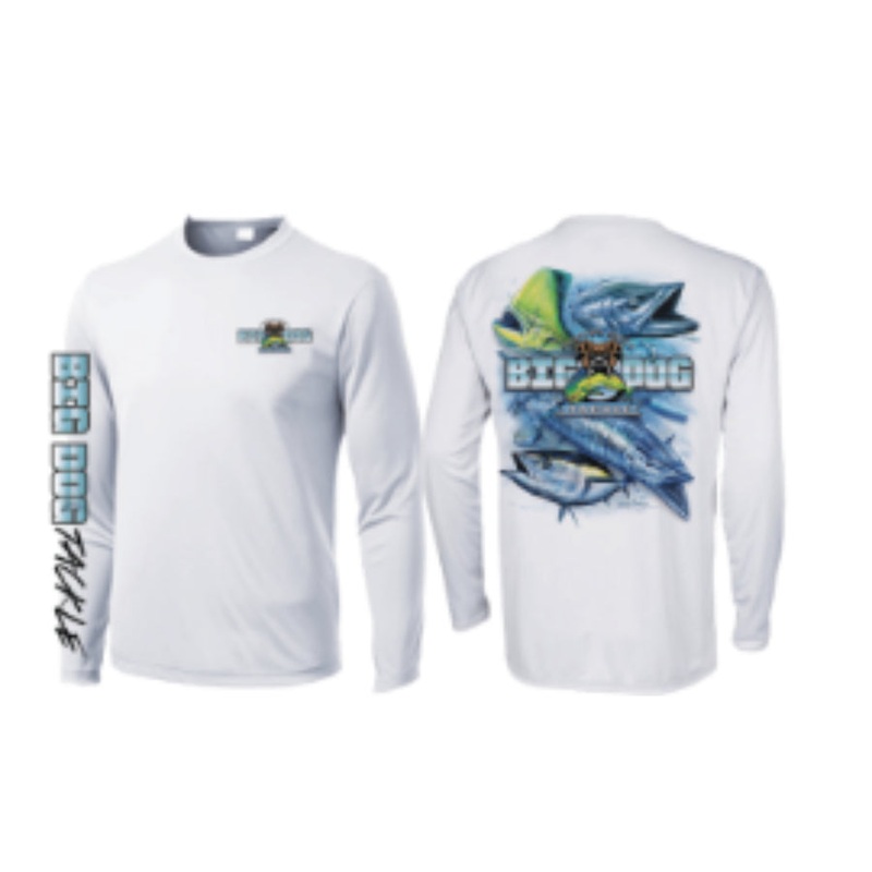 BDT MEN’S MEAT FISH LONG SLEEVE PERFORMANCE SHIRT WHITE S