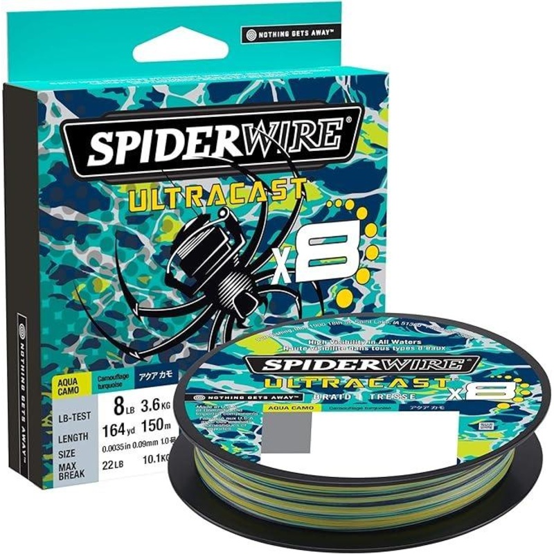 Spiderwire Ultracast Braided Fishing Line 164yd 10lb Aqua Camo
