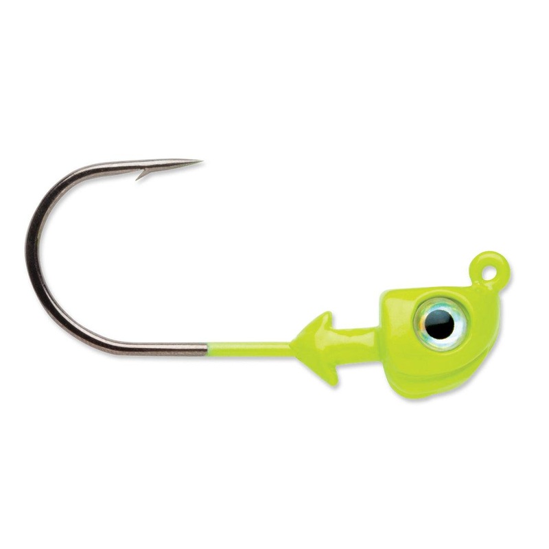 VMC Boxer Jig Heads Size 3/8oz – Q’ty/Pk 4 Metallic Chartreuse