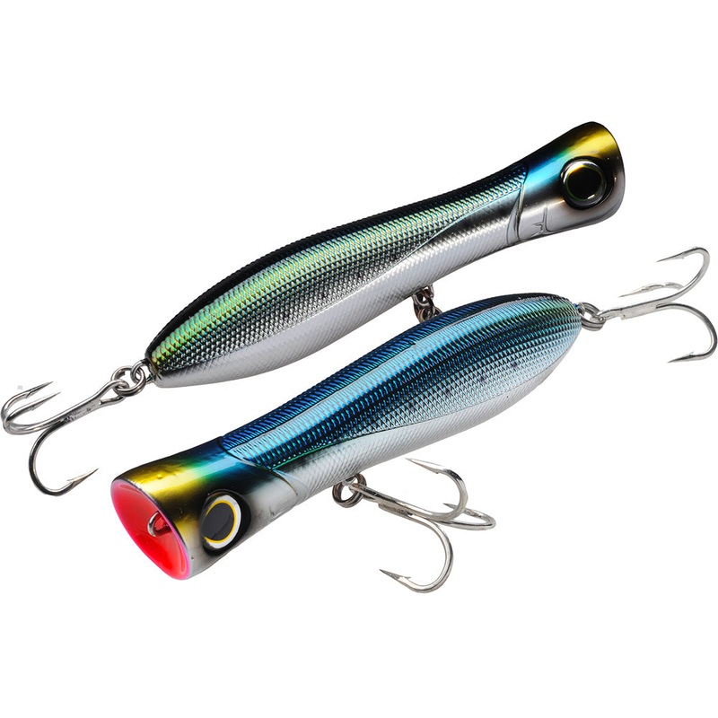Yo-Zuri Bull Pop Topwater Popper 150mm – 6 Inch Chrome Sardine 6 inch – 2 1/2 oz