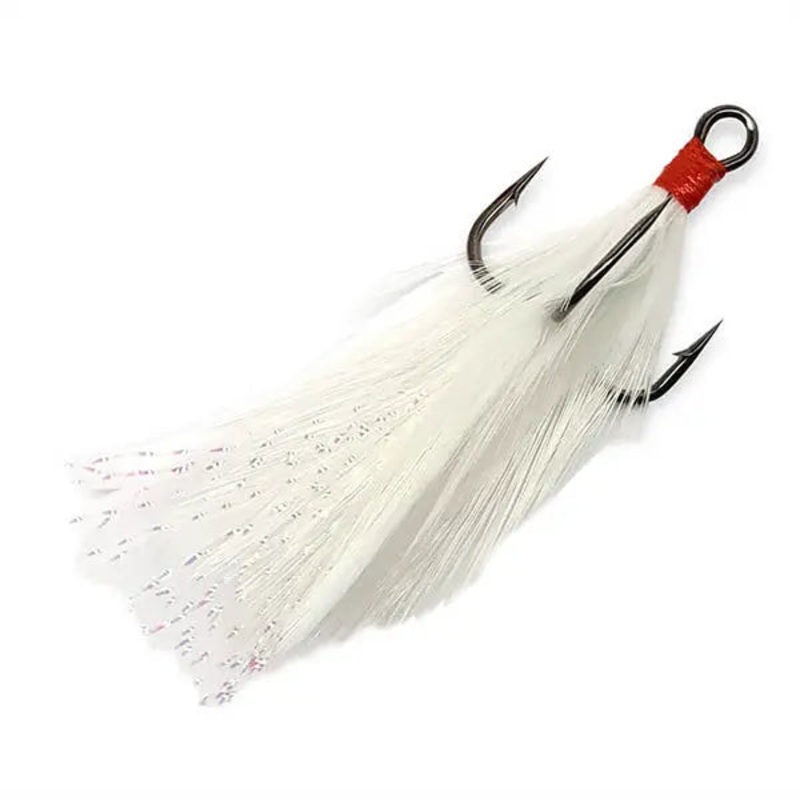 Gamakatsu Feathered Treble Hooks 2 White Red