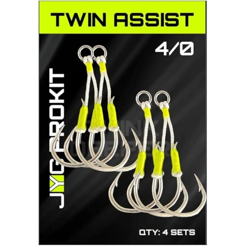 JYG PRO TWIN ASSIST HOOKS 4 PACK 4/0 (4 PACK)