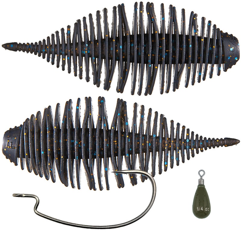 Geecrack Bellows Gill 3.8 Inch Floating Free-Rig Kit Blue Gill