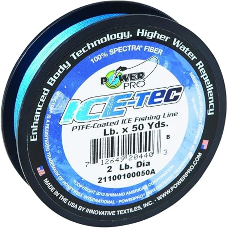 Power Pro Ice-Tec Coated Ice Fishing Line 8lb 50 Yd Blue