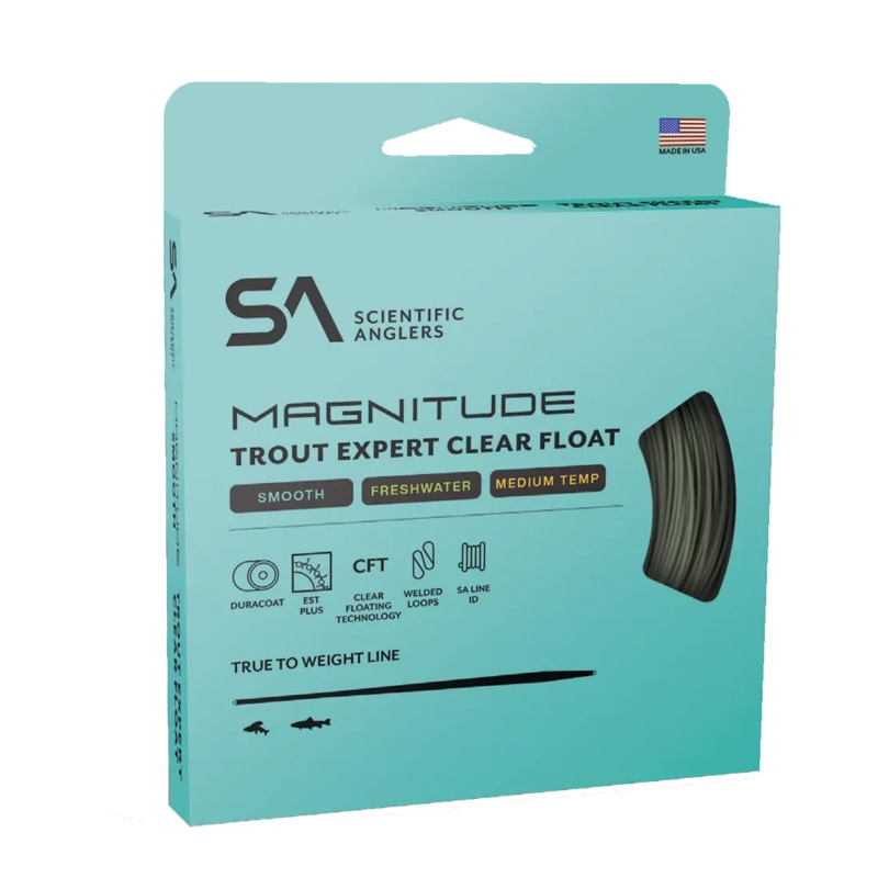 Scientific Anglers Magnitude Smooth Trout Expert Clear Float Fly Line Sage Green / 10′ Clear Tip WF4F