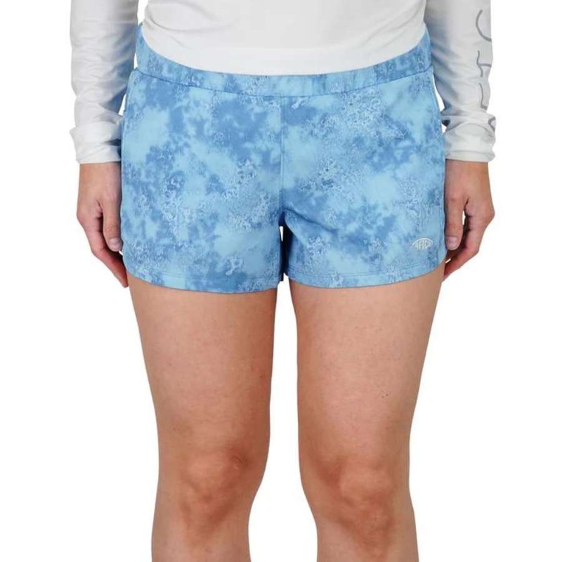 AFTCO IMPACT CAMO FISHING SHORTS LIGHT GRAY BLUR CAMO XS