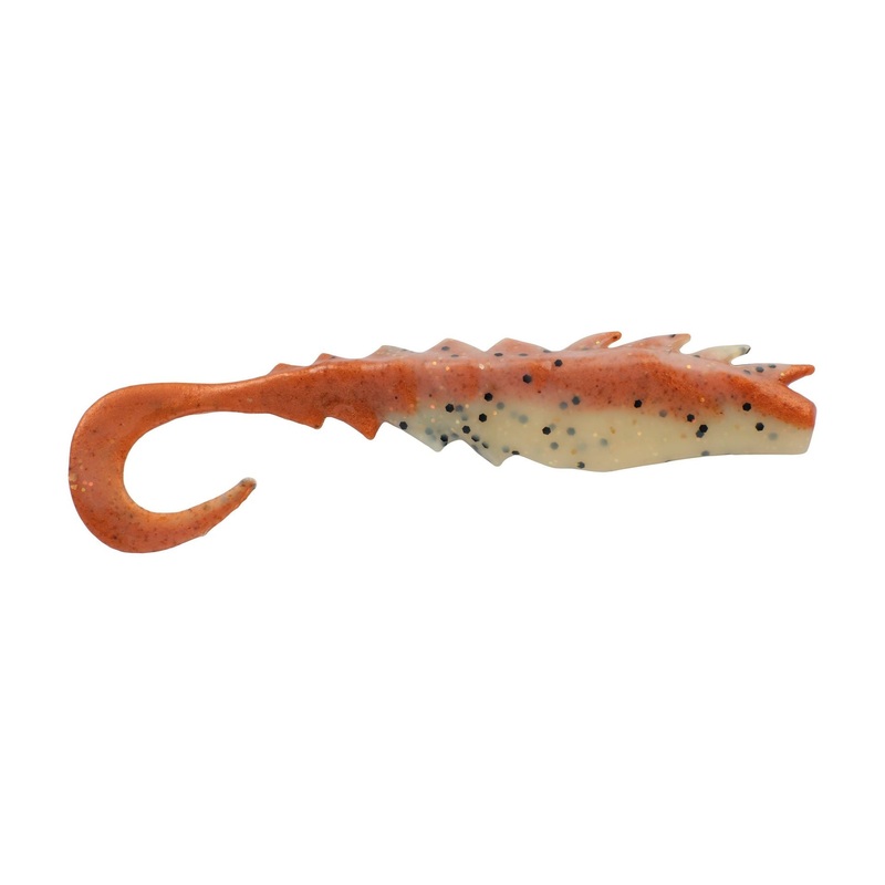 Berkley Gulp! Saltwater Nemesis Prawn Curl Tail Nuclear Chicken 4 in